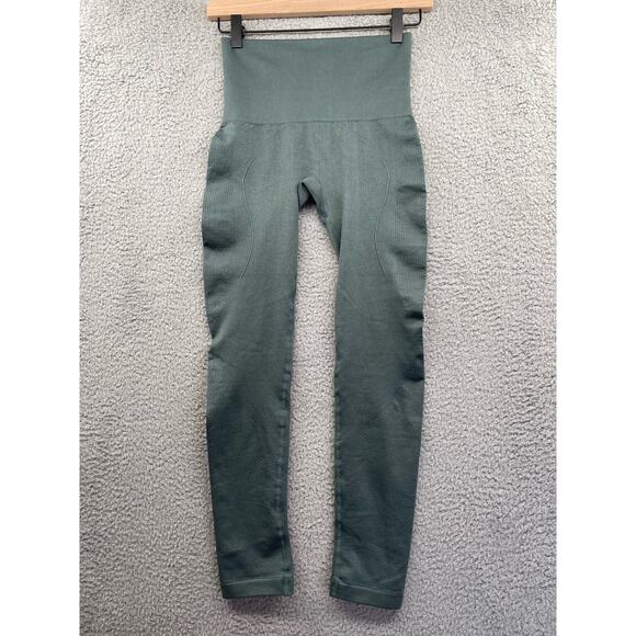 P'tula Pants - P'TULA Leggings XS Green Seamless High Rise Cropped Athleisure Workout Shaping
